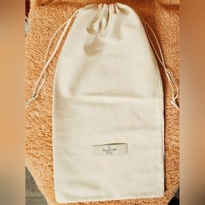 Authentic Valentino Garavani Large Dust Bag Cream Drawstring Handbag Storage